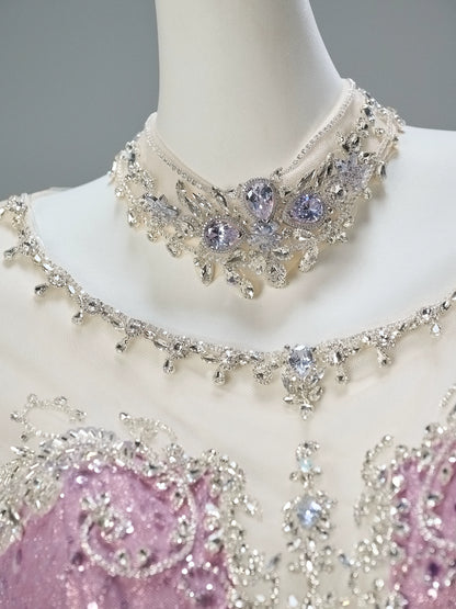 Charming A-Line Jewel Neck Short Sleeve Birthday Gowns Delicate Crystals Sequins Beading Splicing Tulle Homecoming Dress AP3842