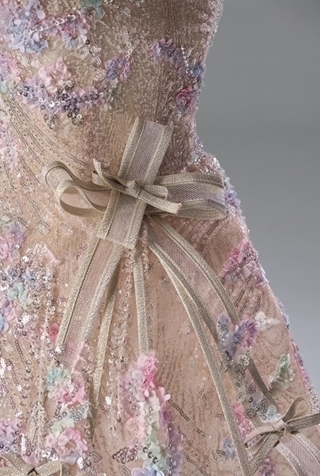 Dopamine Style Strapless A-Line Birthday Dress 3D Petals Sequins Bow Beading Homecoming Dress AP3843