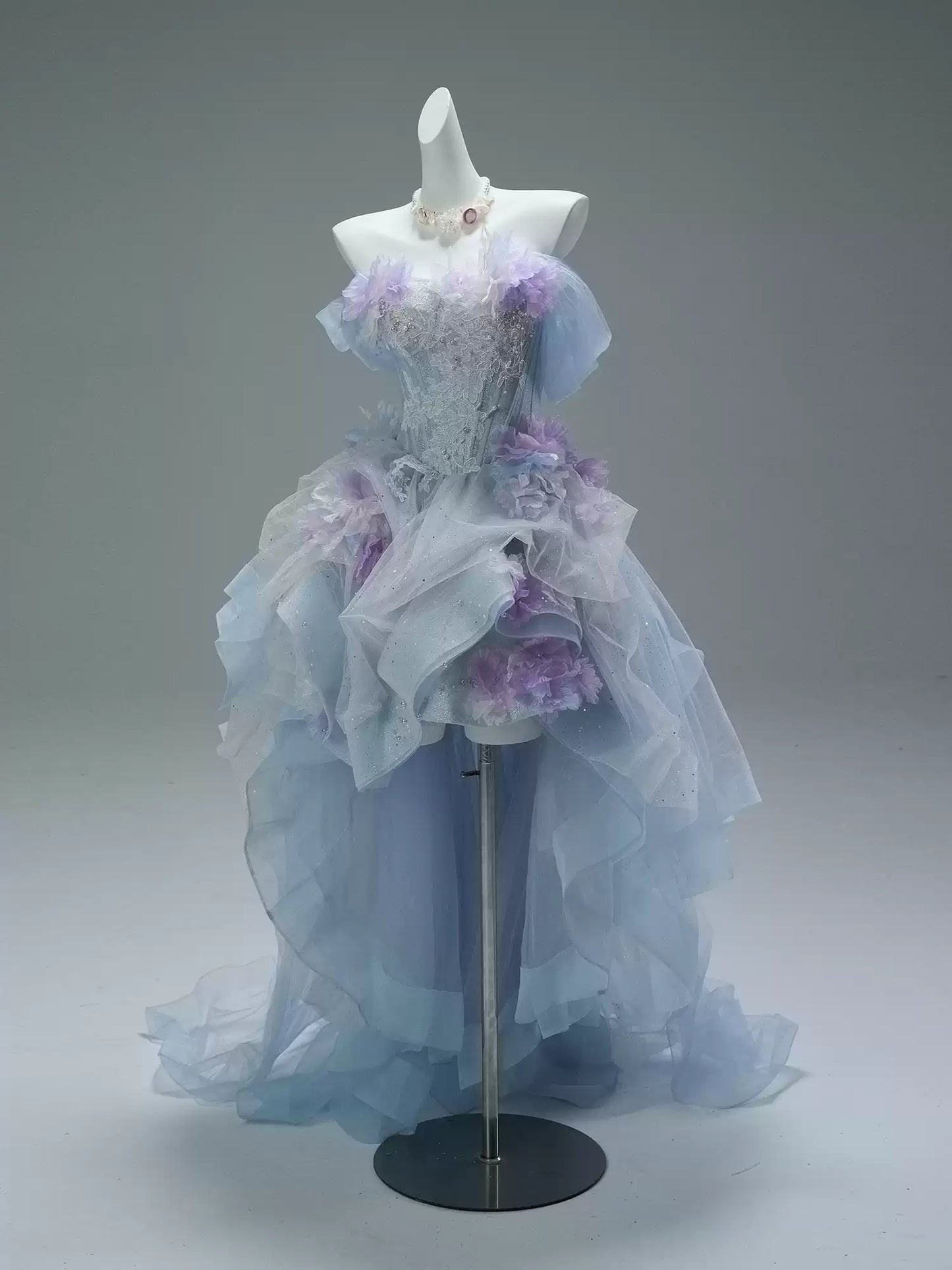 Pretty Off-Shoulder A-Line Birthday Gowns Princess Appliques Sequins Beads Handmade Flowers Homecoming Dress AP3857