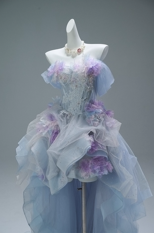 Pretty Off-Shoulder A-Line Birthday Gowns Princess Appliques Sequins Beads Handmade Flowers Homecoming Dress AP3857