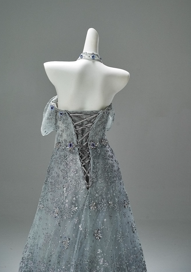 Gen Z Style A-Line Off-Shoulder Tulle Evening Gowns Fancy Beads Crystals Sequins Prom Dress AP3862