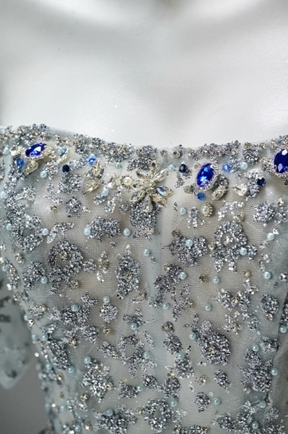 Gen Z Style A-Line Off-Shoulder Tulle Evening Gowns Fancy Beads Crystals Sequins Prom Dress AP3862