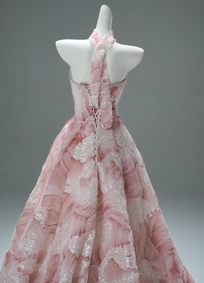 Refined A-Line Strapless Pleated Sweet 16th Gowns Lovely Sequins Beads Prom Dress AP3869