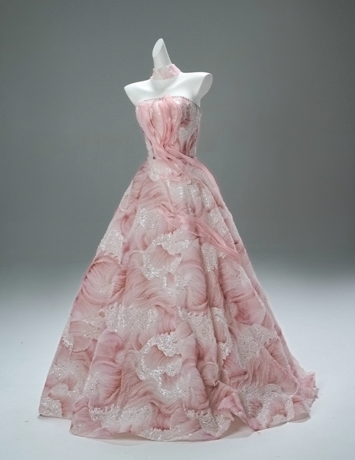 Refined A-Line Strapless Pleated Sweet 16th Gowns Lovely Sequins Beads Prom Dress AP3869