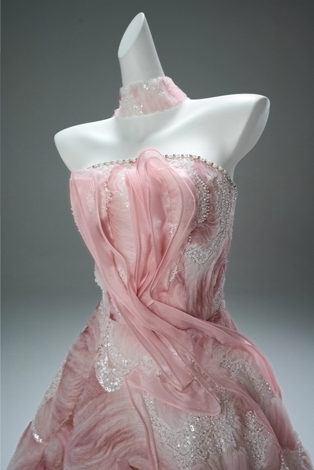 Refined A-Line Strapless Pleated Sweet 16th Gowns Lovely Sequins Beads Prom Dress AP3869