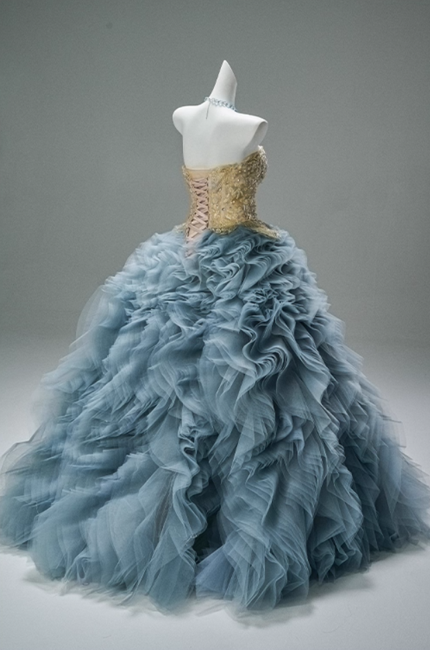 Enchanting A-Line Strapless Sweet 16th Gowns Fantastic Sequins Ruffles Tulle Rhinestones Prom Dress AP3871