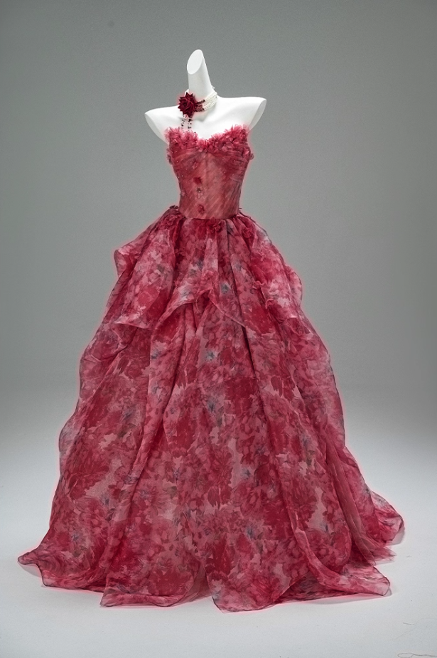 Splendid A-Line Strapless Pleated Sweet 16th Gowns Cute Appliques Beads Ruffles Tulle Floral Prom Dress AP3877