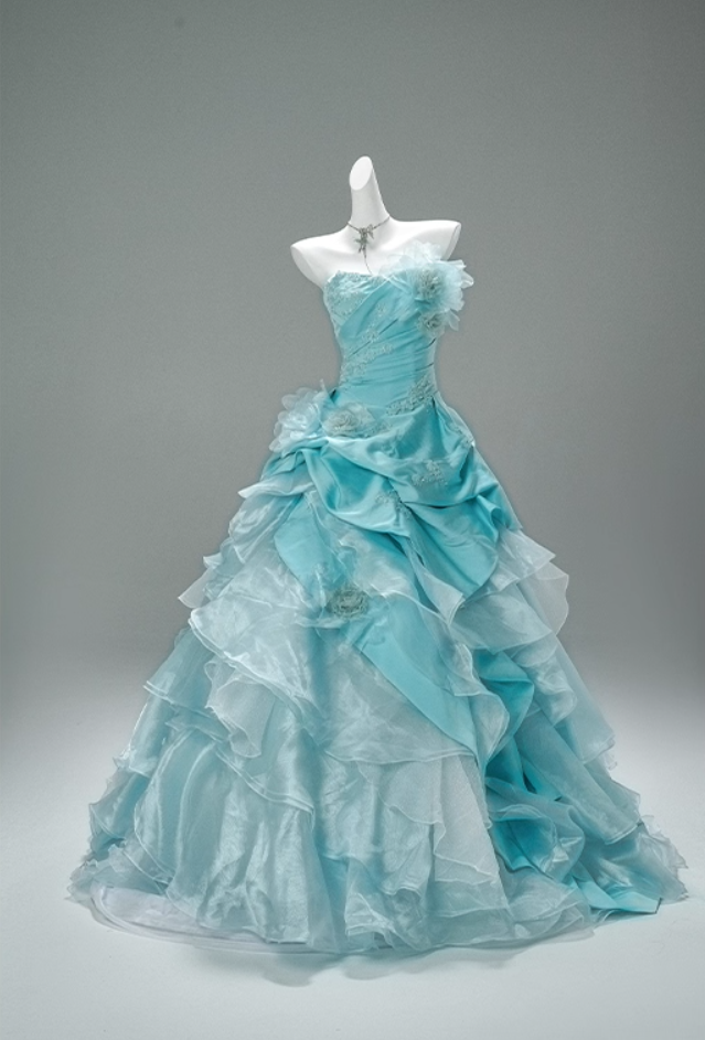 Romantic A-Line Strapless Sweet 16th Gowns Vibrant Handmade Flowers Appliques Beads Pleated Prom Dress AP3879