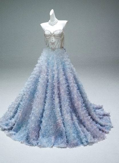 Luxury Off-Shoulder A-Line Evening Gowns Bling Sequins Beading Crystals Ruffles Prom Dress AP3884