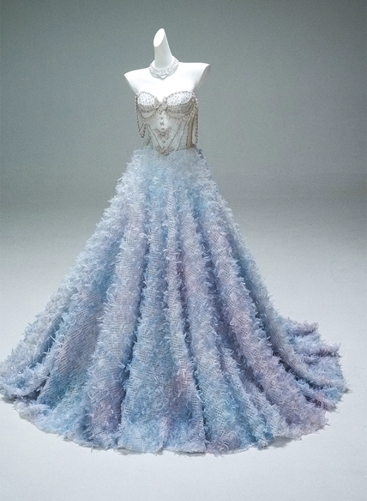 Luxury Off-Shoulder A-Line Evening Gowns Bling Sequins Beading Crystals Ruffles Prom Dress AP3884