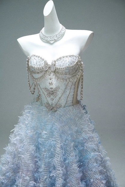 Luxury Off-Shoulder A-Line Evening Gowns Bling Sequins Beading Crystals Ruffles Prom Dress AP3884