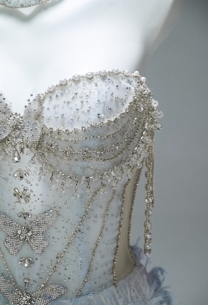 Luxury Off-Shoulder A-Line Evening Gowns Bling Sequins Beading Crystals Ruffles Prom Dress AP3884