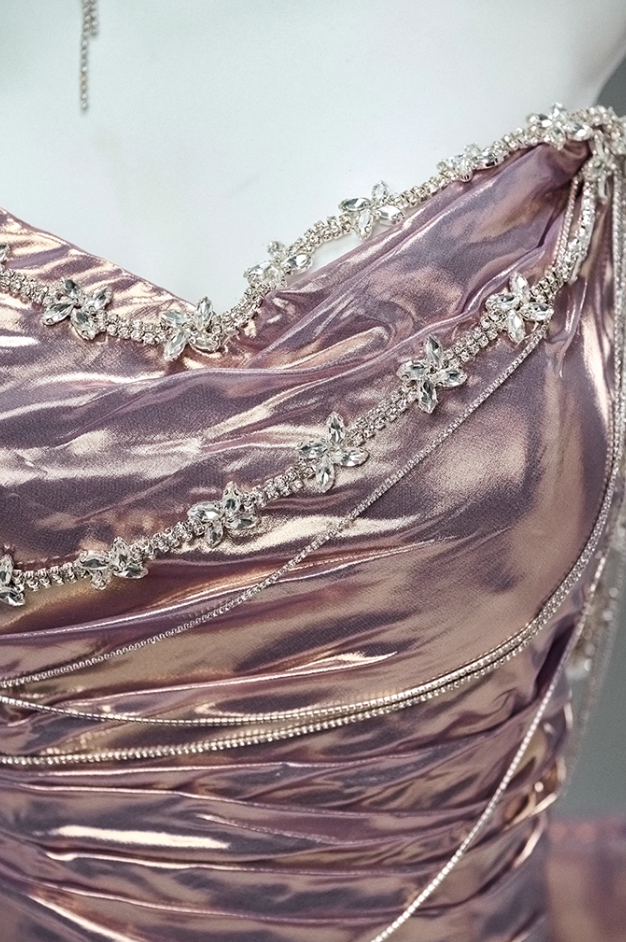 Artistic A-Line Strapless Sweet 16th Gowns Lustrous Beading Rhinestones Bow Prom Dress AP3892