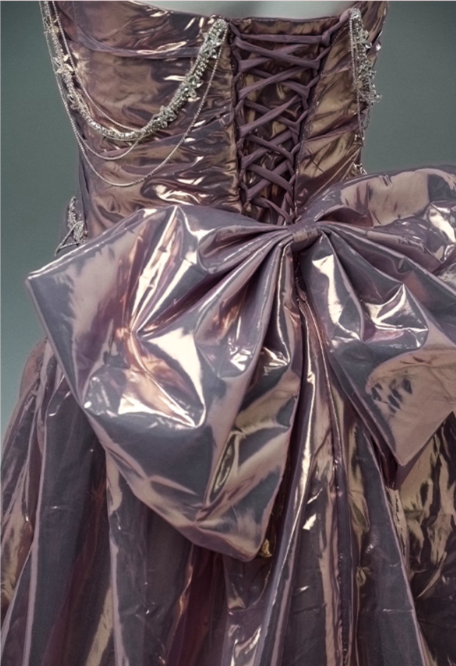 Artistic A-Line Strapless Sweet 16th Gowns Lustrous Beading Rhinestones Bow Prom Dress AP3892