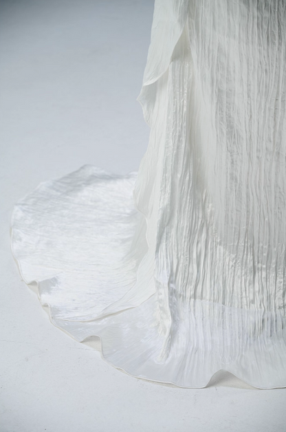 Fashionable Off-Shoulder Sheath Bridal Gowns Fancy Beading Rhinestones Gathered Tulle White Wedding Dress AP3903