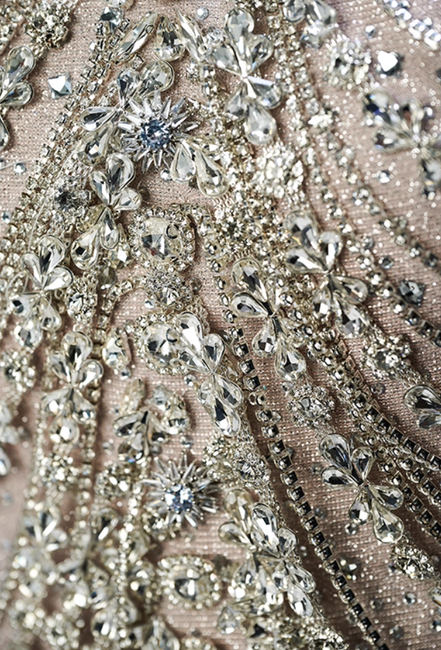 French Style Off-Shoulder Sheath Evening Gowns Sparkly Beading Rhinestones Ombre Prom Dress AP3904