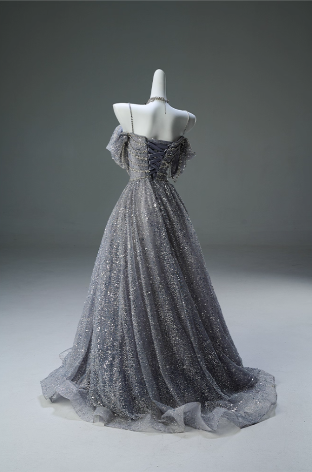 Charming Off-Shoulder A-Line Sweet 16th Gowns Exquisite Beading Crystals Sequins Tulle Prom Dress AP3905