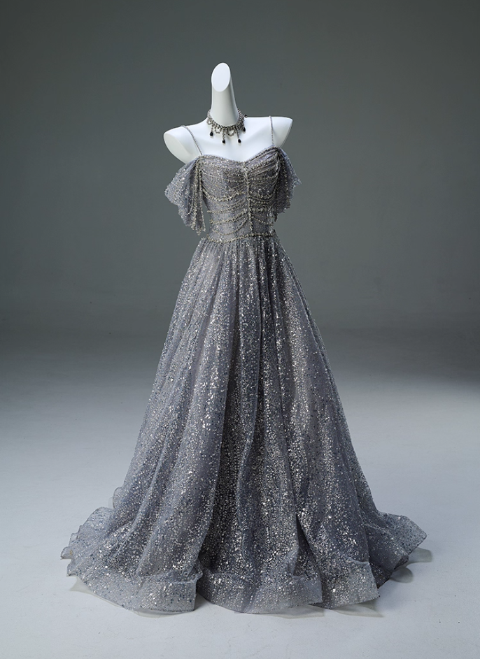 Charming Off-Shoulder A-Line Sweet 16th Gowns Exquisite Beading Crystals Sequins Tulle Prom Dress AP3905