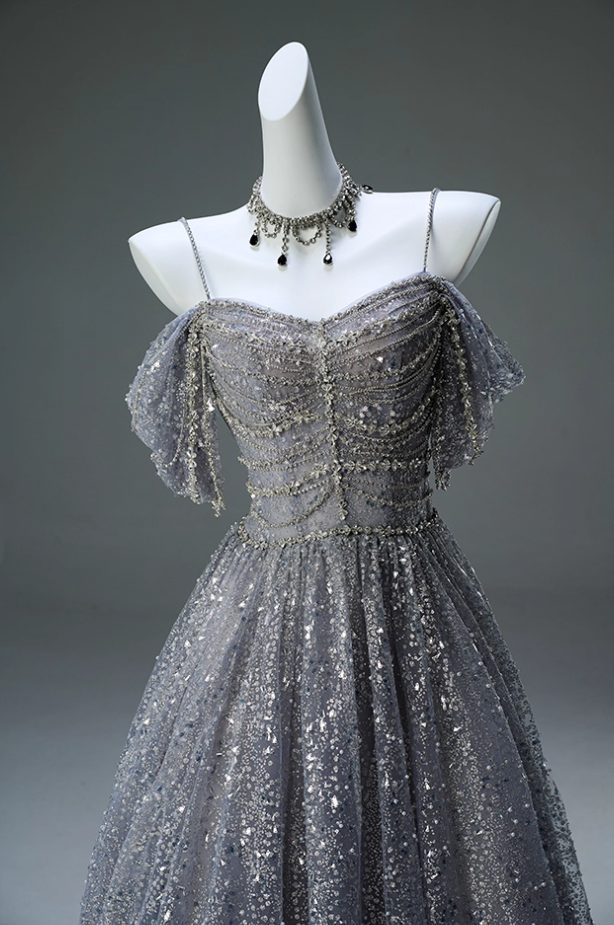 Charming Off-Shoulder A-Line Sweet 16th Gowns Exquisite Beading Crystals Sequins Tulle Prom Dress AP3905