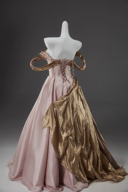 Stylish Off-Shoulder A-Line Sweet 16th Gowns Unique Beading Color-Block Prom Dress AP3913