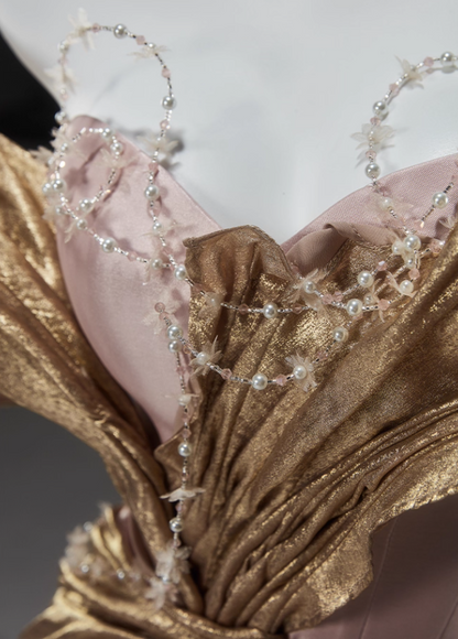 Stylish Off-Shoulder A-Line Sweet 16th Gowns Unique Beading Color-Block Prom Dress AP3913