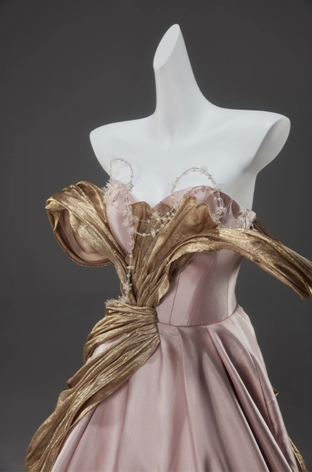 Stylish Off-Shoulder A-Line Sweet 16th Gowns Unique Beading Color-Block Prom Dress AP3913