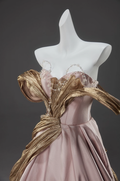 Stylish Off-Shoulder A-Line Sweet 16th Gowns Unique Beading Color-Block Prom Dress AP3913