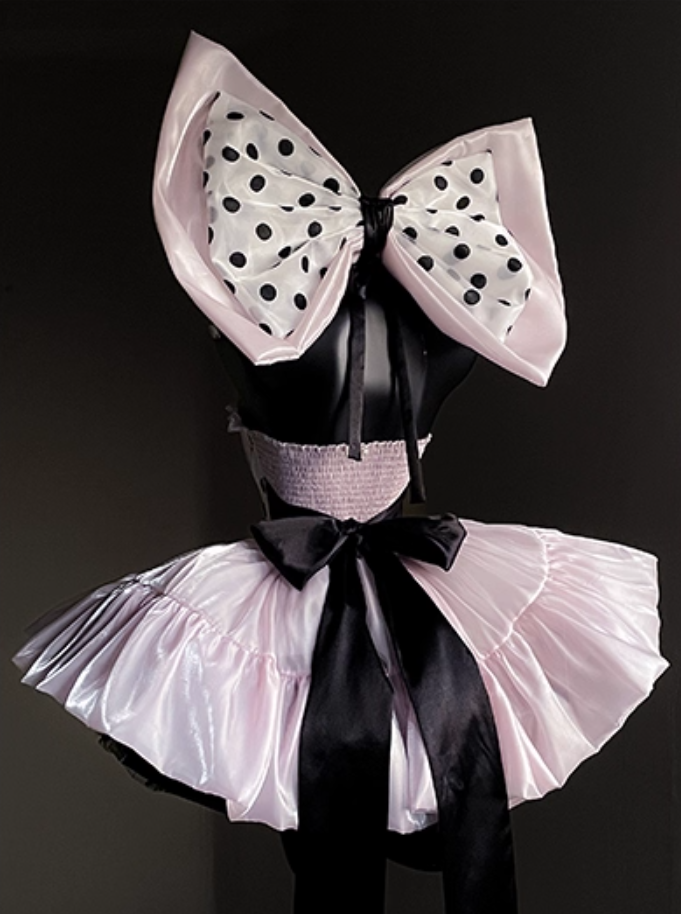 Fairy Strapless A-Line Birthday Dress Adorable Pearl Ribbon Pink Homecoming Dress AP3932