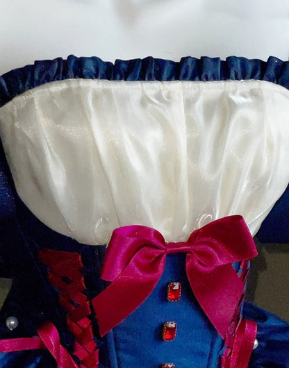 Y2K Style Off-Shoulder A-Line Birthday Gowns Playful Bow Crystals Pearls Homecoming Dress AP3933