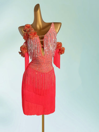 Enchanting Spaghetti Straps Sheath Birthday Gowns Unique Handmade Flower Sequins Tassel Beading Homecoming Dress AP3939