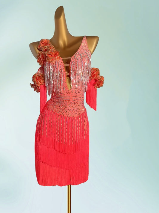 Enchanting Spaghetti Straps Sheath Birthday Gowns Unique Handmade Flower Sequins Tassel Beading Homecoming Dress AP3939