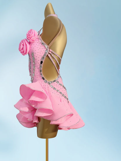 Wonderful Spaghetti Straps A-Line Ruffles Birthday Gowns Sweet Sequins Tassel Handmade Flower Homecoming Dress AP3941