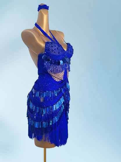 Splendid Sheath Halter Neck Birthday Gowns Sexy Backless Sequins Rhinestones Tassel Homecoming Dress AP3945