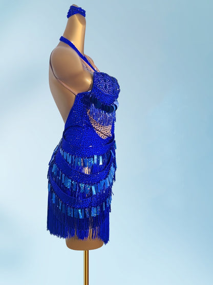 Splendid Sheath Halter Neck Birthday Gowns Sexy Backless Sequins Rhinestones Tassel Homecoming Dress AP3945