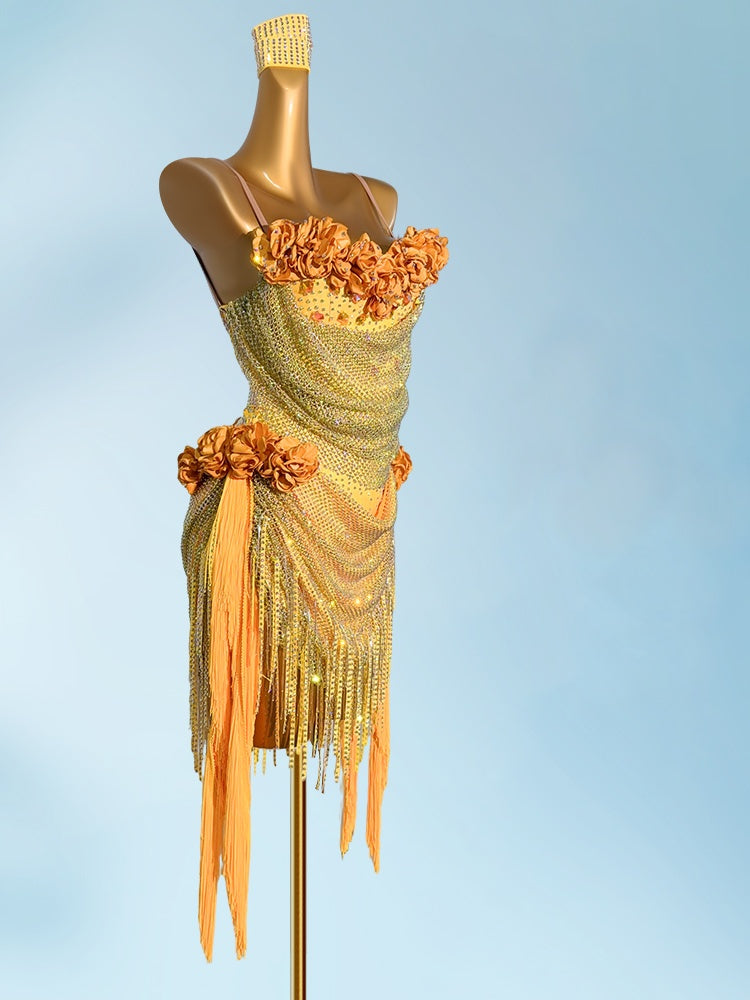 Enticing Spaghetti Straps Sheath Birthday Gowns Charming Rhinestones Sequins Tassel Handmade Flowers Homecoming Dress AP3946