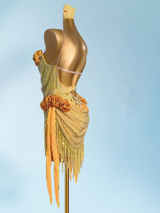 Enticing Spaghetti Straps Sheath Birthday Gowns Charming Rhinestones Sequins Tassel Handmade Flowers Homecoming Dress AP3946