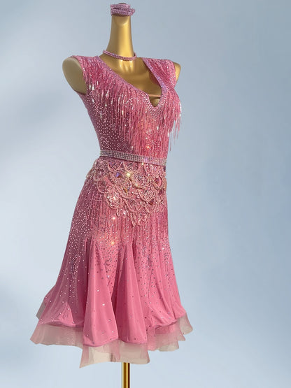 Romantic V-Neck A-Line Birthday Dresses Dopamine Style Sequins Beading Rhinestones Sequins Beading Rhinestones Homecoming Dress AP3947