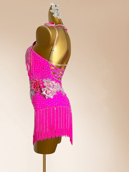 Ornate Spaghetti Straps Sheath Birthday Gowns Vibrant Tassel Handmade Flowers Rhinestones Sequins Homecoming Dress AP3948