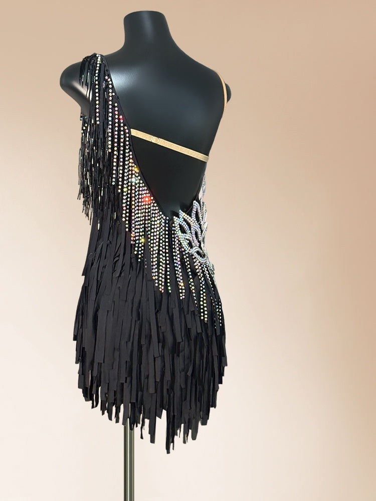 Luxury V-Neck Sheath Birthday Gowns Fashionable Sequins Tassel Beading Homecoming Dress AP3952