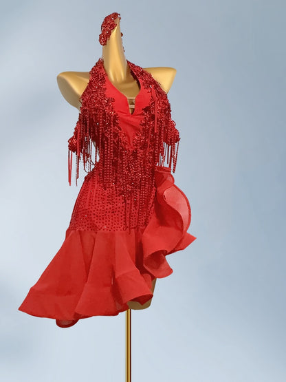 Graceful A-Line Halter Neck Ruffles Birthday Dresses Pretty Sequins Tassel Beading Backless Homecoming Dress AP3954