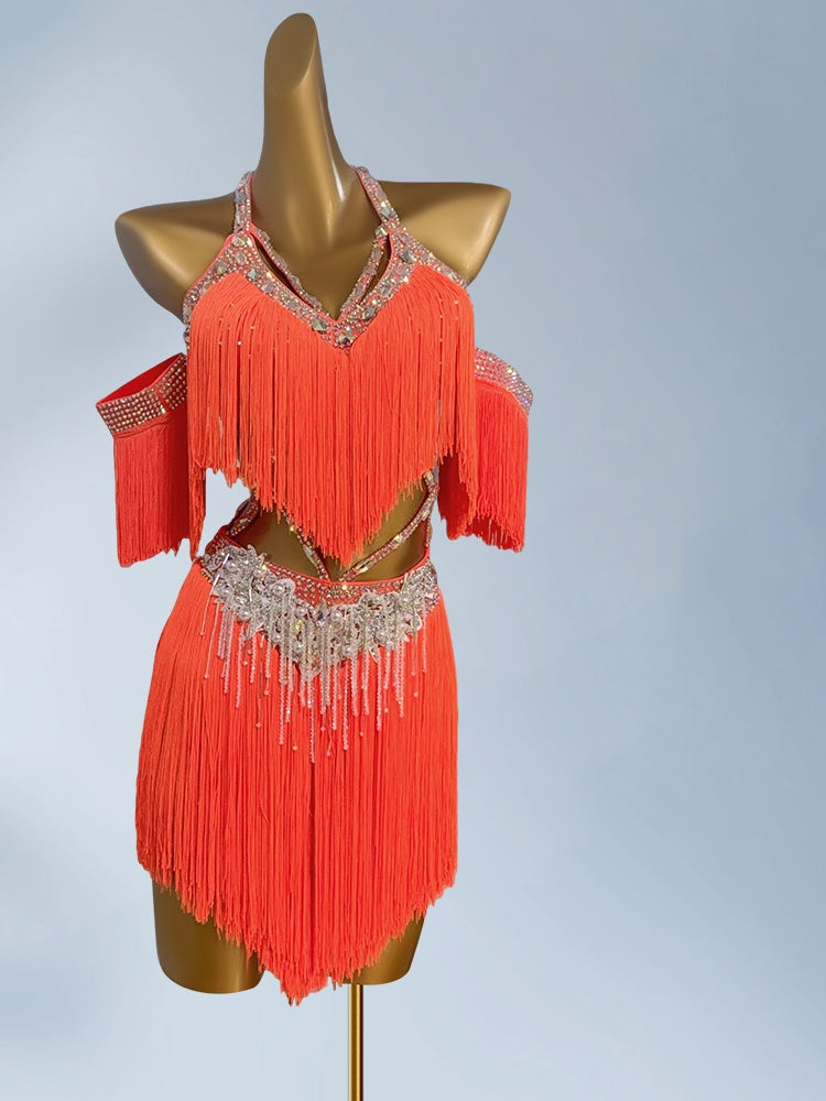 Elegant Sheath Halter Neck Birthday Gowns Chic Rhinestones Beading Tassel Homecoming Dress AP3955