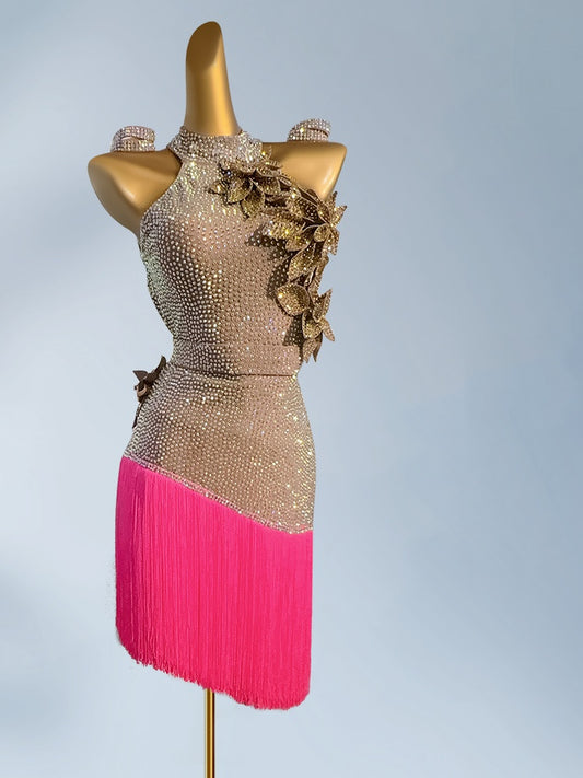 Classical Sheath Halter Neck Birthday Gowns Sweet Tassel Sequins Handmade Flowers Homecoming Dress AP3956