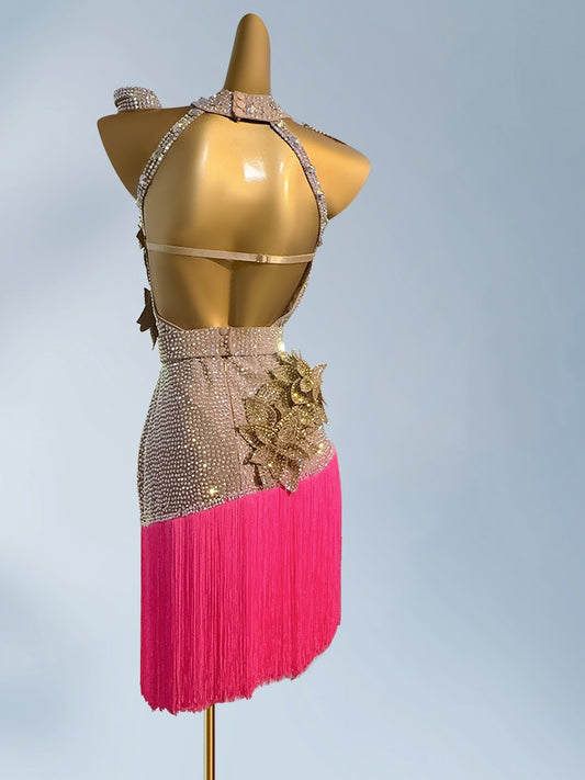 Classical Sheath Halter Neck Birthday Gowns Sweet Tassel Sequins Handmade Flowers Homecoming Dress AP3956