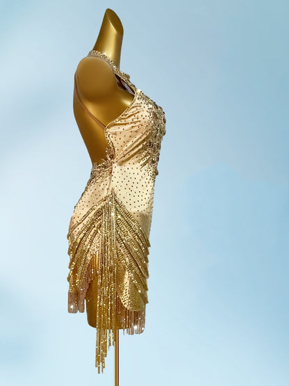 Sweet Sheath Halter Neck Backless Birthday Gowns Lovely Sequins Beading Tassel Cutout Homecoming Dress AP3958