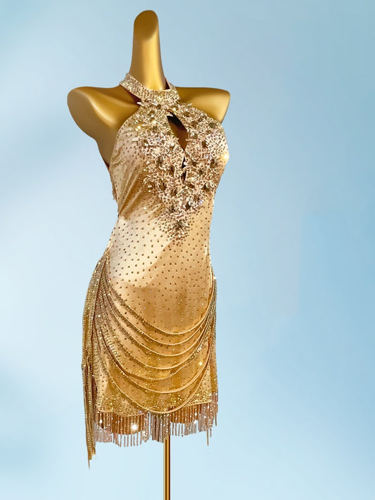 Sweet Sheath Halter Neck Backless Birthday Gowns Lovely Sequins Beading Tassel Cutout Homecoming Dress AP3958