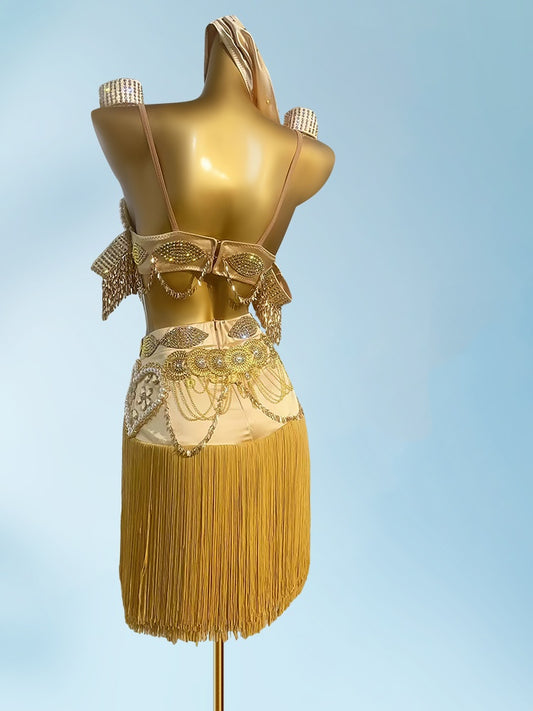 Vintage Spaghetti Strap Sheath Birthday Gowns Glittering Beading 2-Piece Set Crystals Tassel Homecoming Dress AP3960