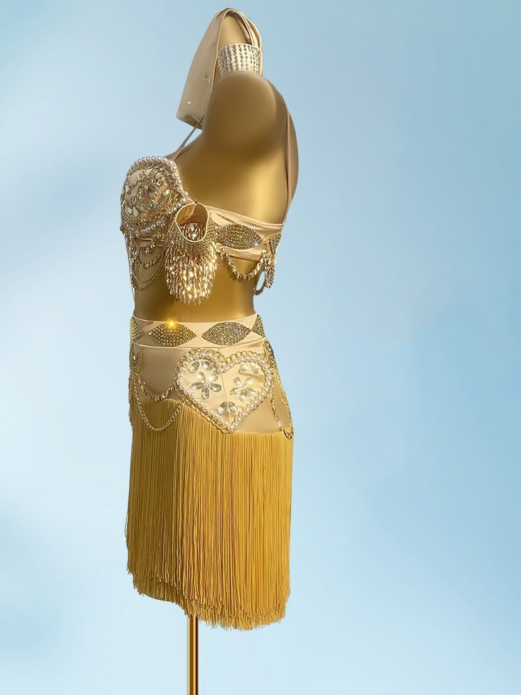 Vintage Spaghetti Strap Sheath Birthday Gowns Glittering Beading 2-Piece Set Crystals Tassel Homecoming Dress AP3960