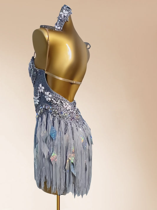 Glam Spaghetti Strap Sheath Birthday Gowns Romantic Tassel Sequins Appliques Homecoming Dress AP3967