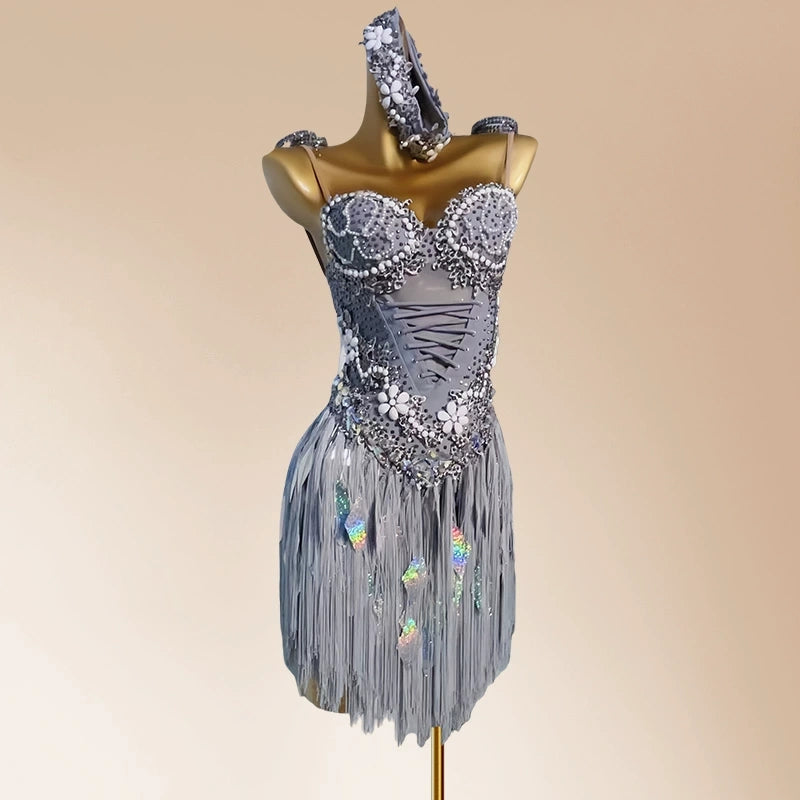 Glam Spaghetti Strap Sheath Birthday Gowns Romantic Tassel Sequins Appliques Homecoming Dress AP3967