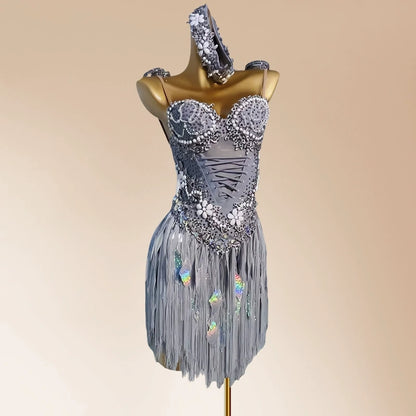 Glam Spaghetti Strap Sheath Birthday Gowns Romantic Tassel Sequins Appliques Homecoming Dress AP3967